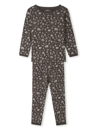 Bonpoint Kids' Planet Organic Cotton Pyjamas In Grey