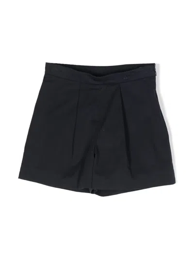 Bonpoint Kids' Pleat-detailing Cotton Shorts In Blue