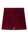 Bonpoint Pleated Corduroy Shorts In Red