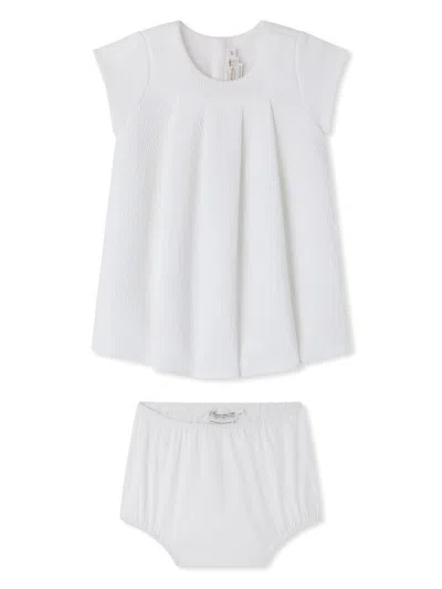 Bonpoint Babies' Pleated Dress Set In White