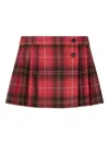 Bonpoint Pleated Plaid Skirt In Red