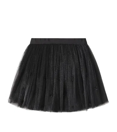 Bonpoint Kids' Pois Embellished Tulle Skirt In Black