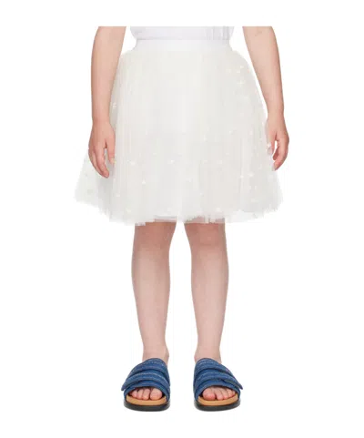 Bonpoint Kids Off-white Pois Skirt In 002 Blanc Lait