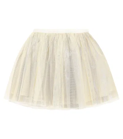 Bonpoint Kids' Pois Tulle Skirt In Vanille