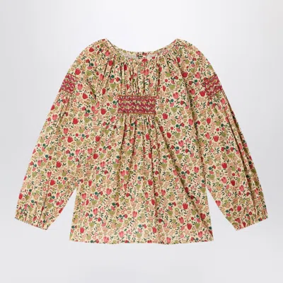 Bonpoint Poldie Floral Organic Cotton Blouse In Neutral