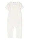 Bonpoint Polka-dot Short-sleeve Romper In White