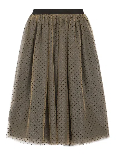 Bonpoint Kids' Polka-dot Tulle Skirt In Gray