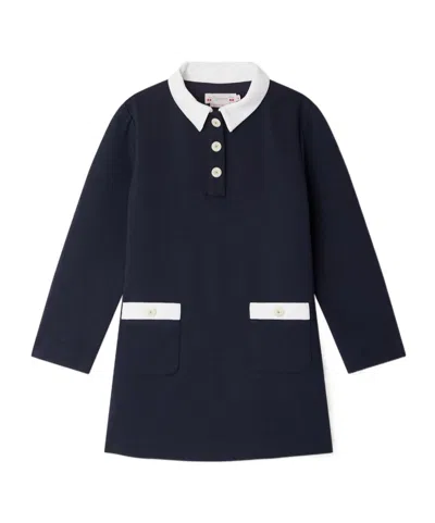 Bonpoint Polo-neck Pocketed Casual Dress In Blue