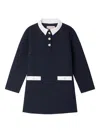 Bonpoint Polo-neck Pocketed Casual Dress In Blue