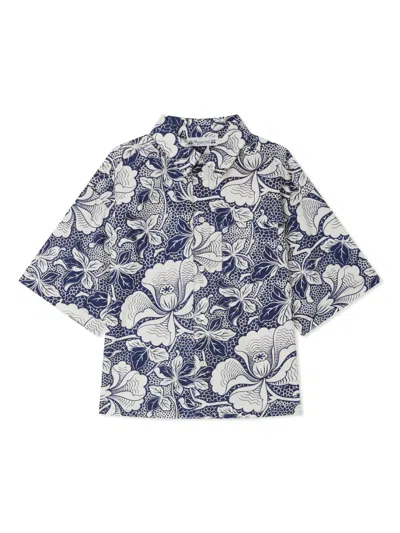Bonpoint Kids' Poplin Shirt In Blue