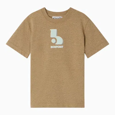 Bonpoint Praline-coloured Cotton-blend Thibald T-shirt In Brown