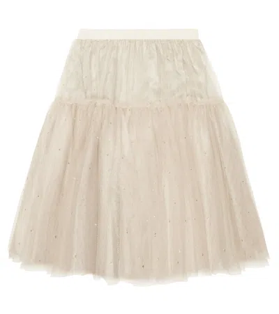 Bonpoint Kids' Princess Glitter Tulle Skirt In Po Or