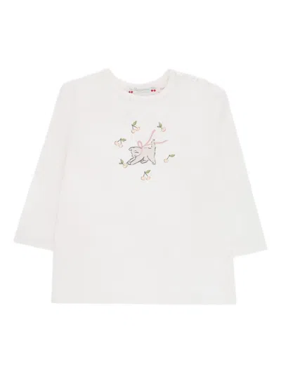 Bonpoint Babies' Printed Long-sleevet-shirt In White