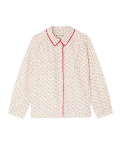 Bonpoint Kids'  Printed Poplin Basiline Blouse In Neutral