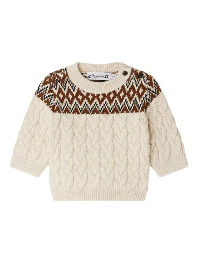 Bonpoint Mini Joshua Knit Sweater For Boys In Brown