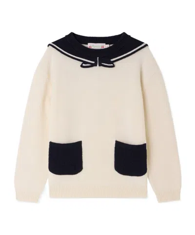 Bonpoint Pull Mahini Bow-detail Sweater In Neutral
