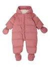 Bonpoint Quilted Hooded Snowsuit In Pink