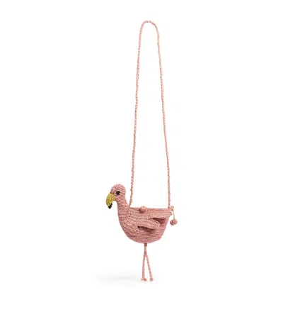 BONPOINT RAFFIA FLAMINGO HANDBAG