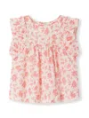 Bonpoint Celene Floral-print Cotton Blouse In Raspberry