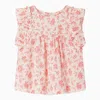 Bonpoint Celene Floral-print Cotton Blouse In Pink