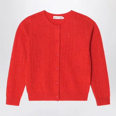 BONPOINT RED CASHMERE CARDIGAN