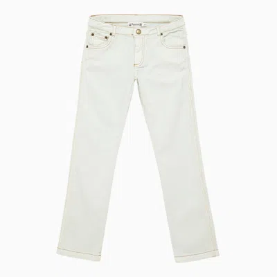Bonpoint Regular White Denim Jeans In Light Blue