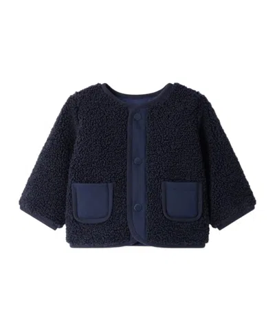 Bonpoint Kids' Reversible Borg Jacket In Blue