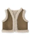 Bonpoint Reversible Leather Gilet In Brown
