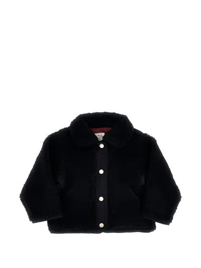 Bonpoint Kids' Reversible Teddy-texture Jacket In Blue