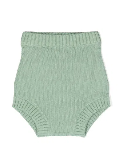 Bonpoint Babies' Ribbed-edge Cotton Shorts In Green