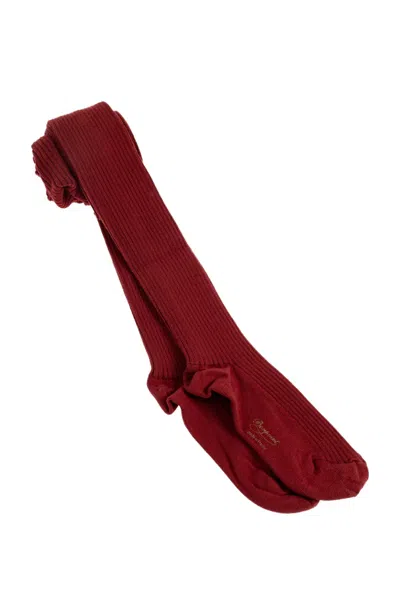 Bonpoint Ribbed Knit Socks In Red
