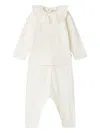 Bonpoint Ribbed Ruffled Two-piece Set In White