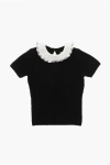 Bonpoint Ribbed Wool Genie Sweater With Neck In Black