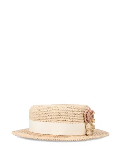Bonpoint Kids' Ribbon-embellished Sun Hat In Brown