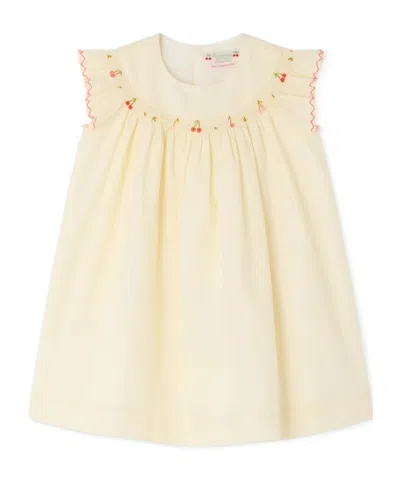 Bonpoint Babies' Ruffled Embroidered Dress In Neutral