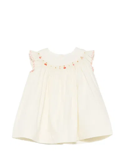 Bonpoint Babies' Ruffled Embroidered Dress In White