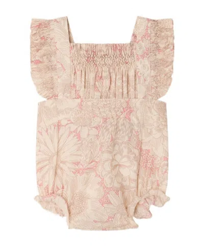 Bonpoint Ruffled Floral Babywear In Brown