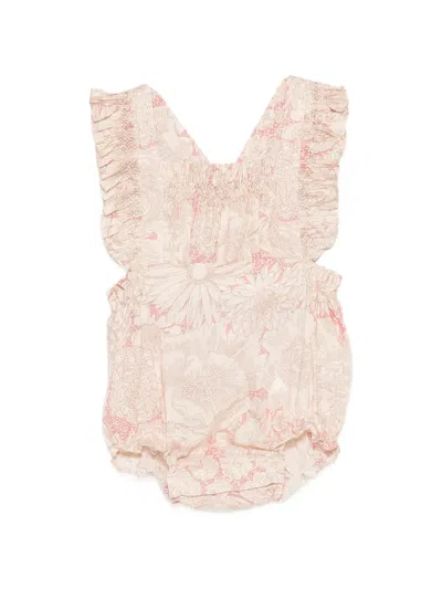 Bonpoint Ruffled Floral Babywear In Pink