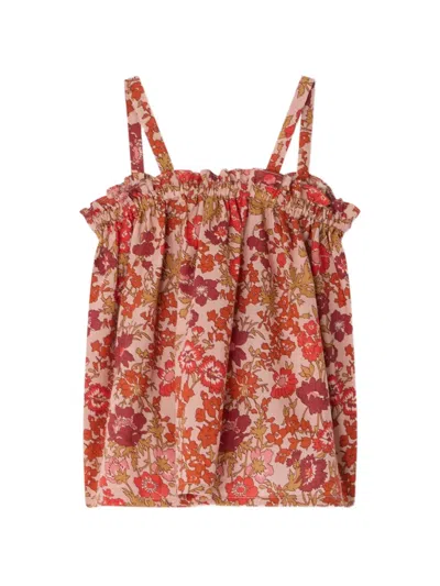 Bonpoint Babies' Ruffled Floral Blouse Apo In Pink