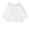 Bonpoint Ruffled Scallop-collar Blouse In Weiss
