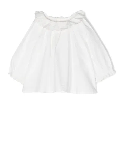 Bonpoint Babies' Ruffled Scallop-collar Blouse In Weiss