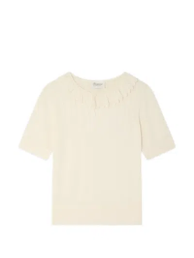 Bonpoint Ruffled Short-sleeve T-shirt In Neutral