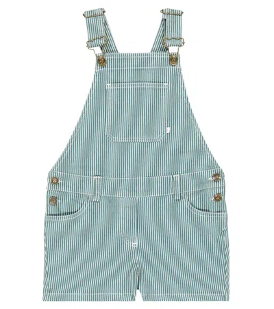 Bonpoint Kids' Latzhose Saga Aus Denim In Vert Anglais