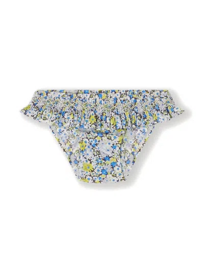 Bonpoint Babies' Sardaigne Floral-print Swimsuit In 蓝色
