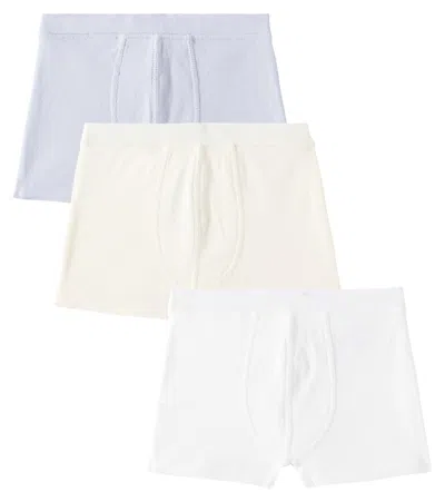 Bonpoint Kids' Set Of 3 Acal Cotton Boxer Briefs In Multicoloured