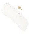 Bonpoint Set Of 7 Cotton Onesies, Bunny, And Tooth Box In White