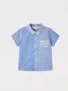 Bonpoint Fredy Patchwork Light Blue Shirt In Blue