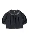 Bonpoint Kid - Elham Embroidered Blouse In Black