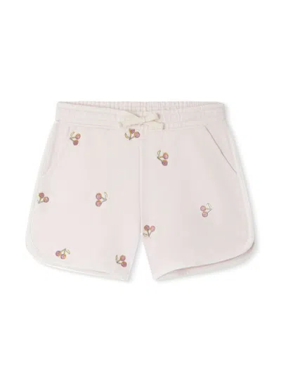 Bonpoint Kids' Powder Pink Cotton Caroline Shorts In Pink & Purple