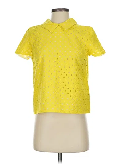 Pre-owned Bonpoint Short Sleeve Blouse In Yellow
